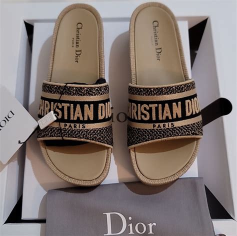 dior fluffy sliders|Dior dway slides women.